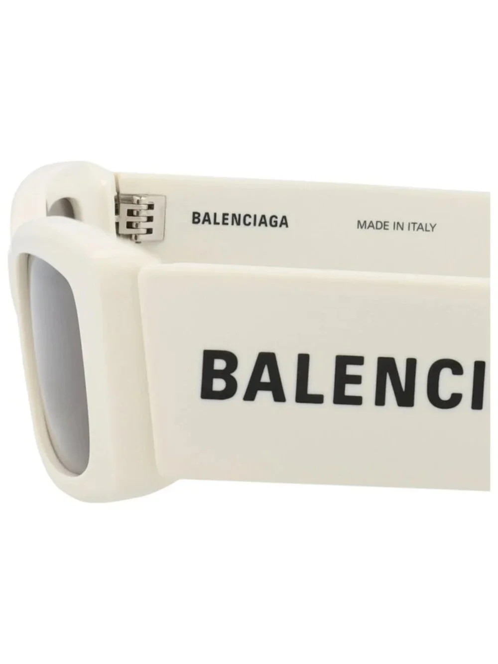 New Balenciaga Women's Sunglasses Square Rectangle Recycled Acetate Frame White